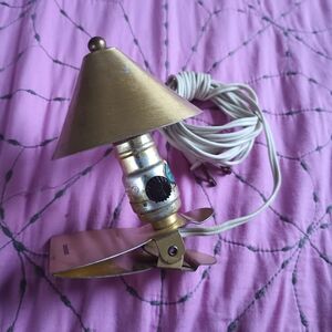 Vintage Brass Clip-On Lamp